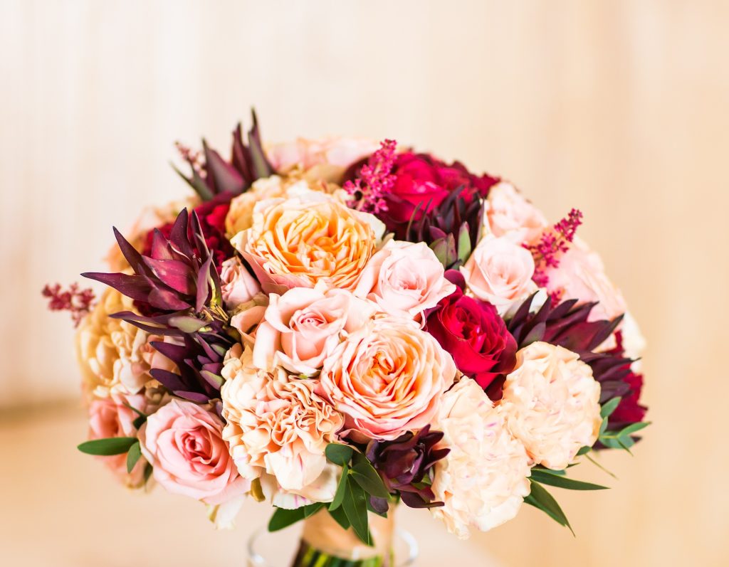close up of wedding bouquet