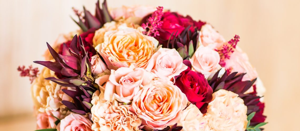 close up of wedding bouquet